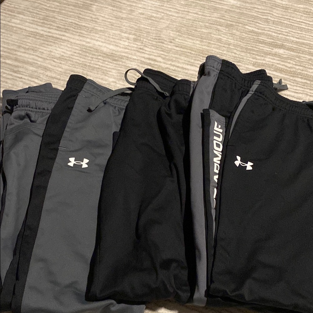 Boys Under Armour Black and Gray Athletic Brawler Pants